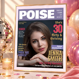 Poise Magazine Cover Template 30th Birthday Gift Poster