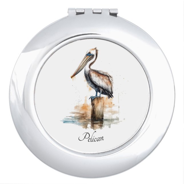 Poise of the Pelican Compact Mirror (Front)