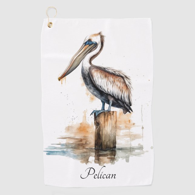 Poise of the Pelican   Golf Towel (Front)