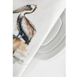Poise of the Pelican  Kitchen Towel<br><div class="desc">Bring the calm of the coast into your kitchen with this elegant kitchen towel featuring the Poise of the Pelican design. The artwork captures a stately pelican perched on a weathered dock, evoking the gentle beauty of seaside life. Made to complement coastal, nautical, or nature-inspired spaces, this towel blends functionality...</div>