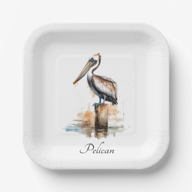 Poise of the Pelican  Paper Plates (Front)