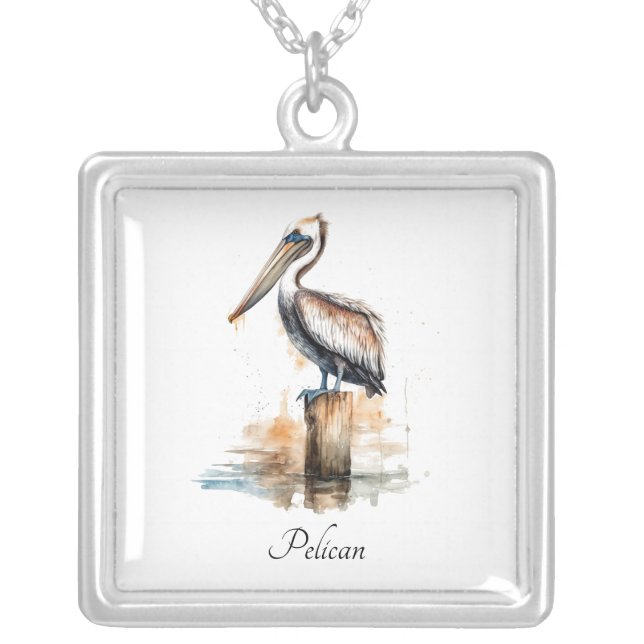 Poise of the Pelican Silver Plated Necklace (Front)