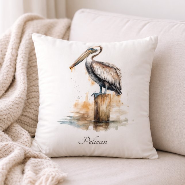 Poise of the Pelican  Throw Pillow (Creator Uploaded)