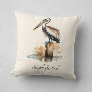 Poise of the Pelican Throw Pillow