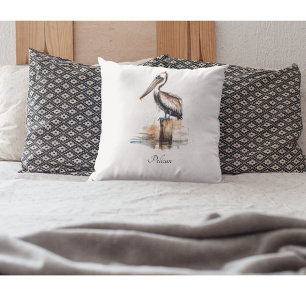 Poise of the Pelican  Throw Pillow