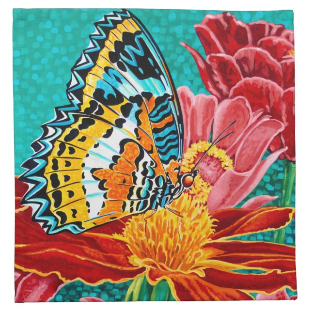 Poised Butterfly I Cloth Napkin (Front)