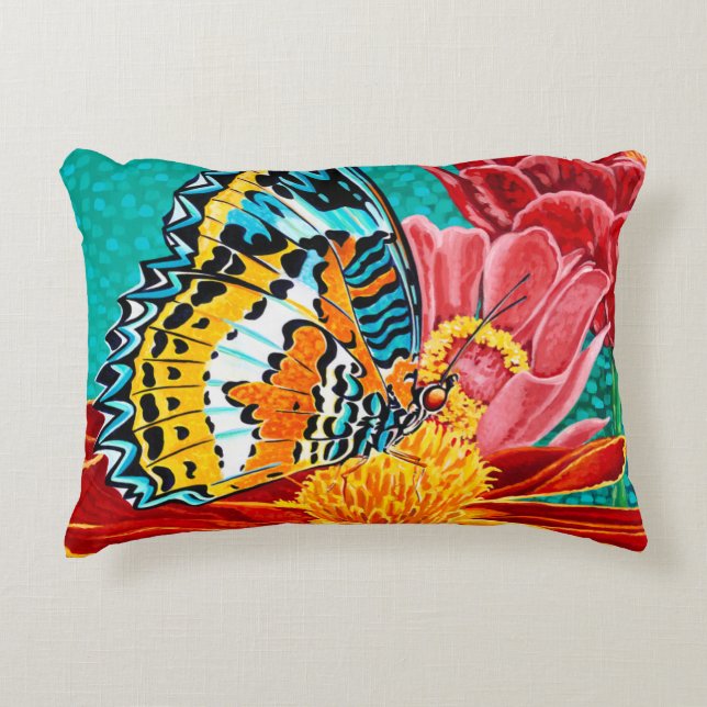 Poised Butterfly I Decorative Pillow (Front)