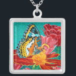 Poised Butterfly I Silver Plated Necklace<br><div class="desc">Butterflies & Insects</div>