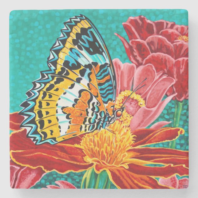 Poised Butterfly I Stone Coaster (Front)