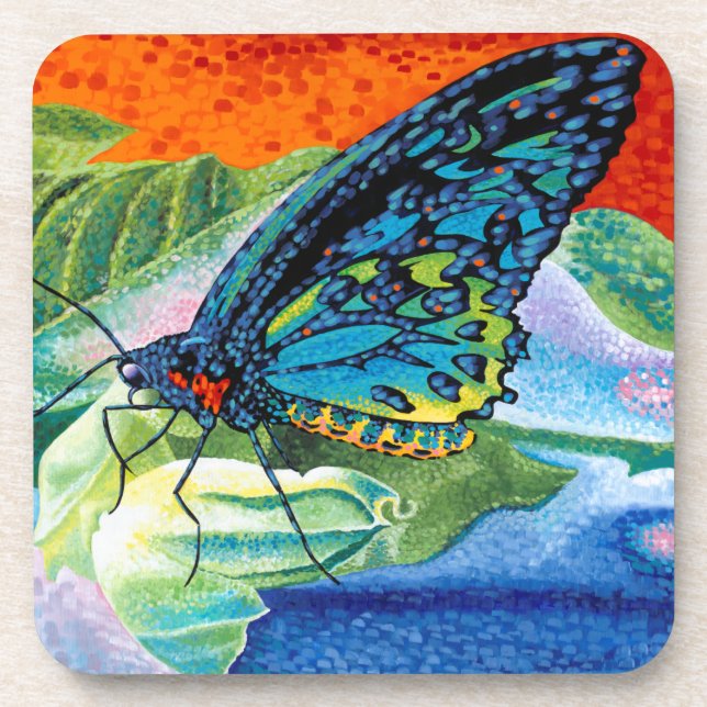 Poised Butterfly II Beverage Coaster (Front)