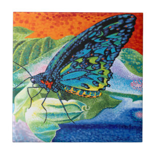 Poised Butterfly II Ceramic Tile