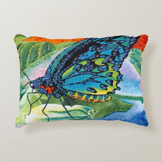 Poised Butterfly II Decorative Pillow (Front)