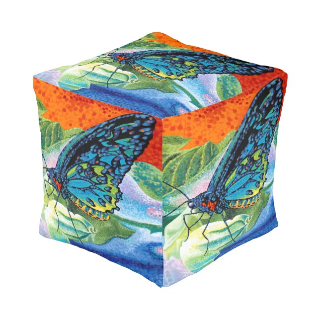 Poised Butterfly II Pouf (Angled Front)