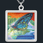 Poised Butterfly II Silver Plated Necklace<br><div class="desc">Animals</div>