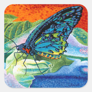 Poised Butterfly II Square Sticker