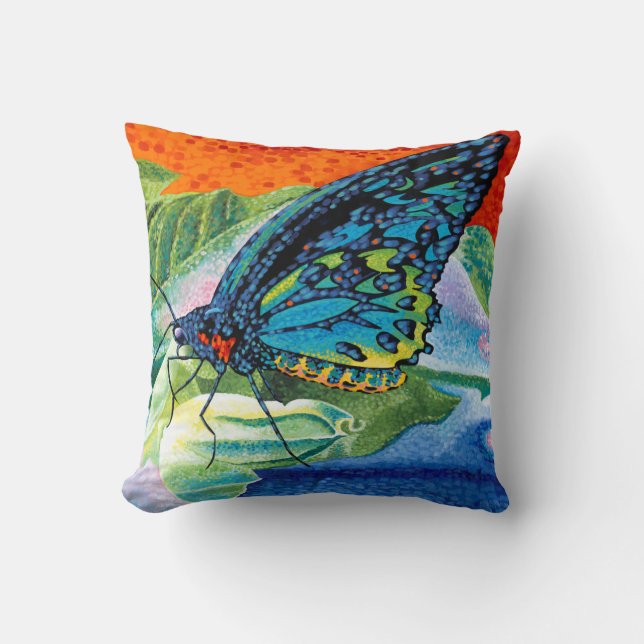 Poised Butterfly II Throw Pillow (Front)