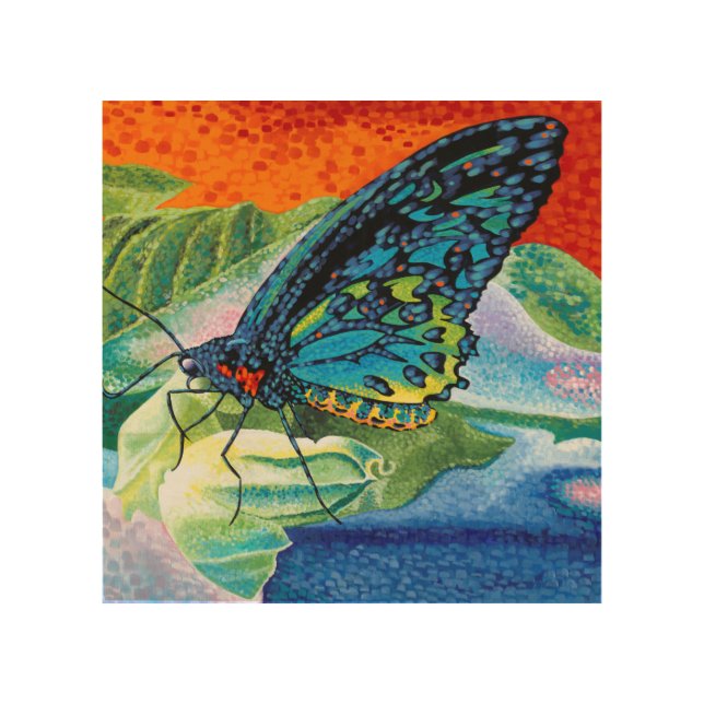 Poised Butterfly II Wood Wall Decor (Front)