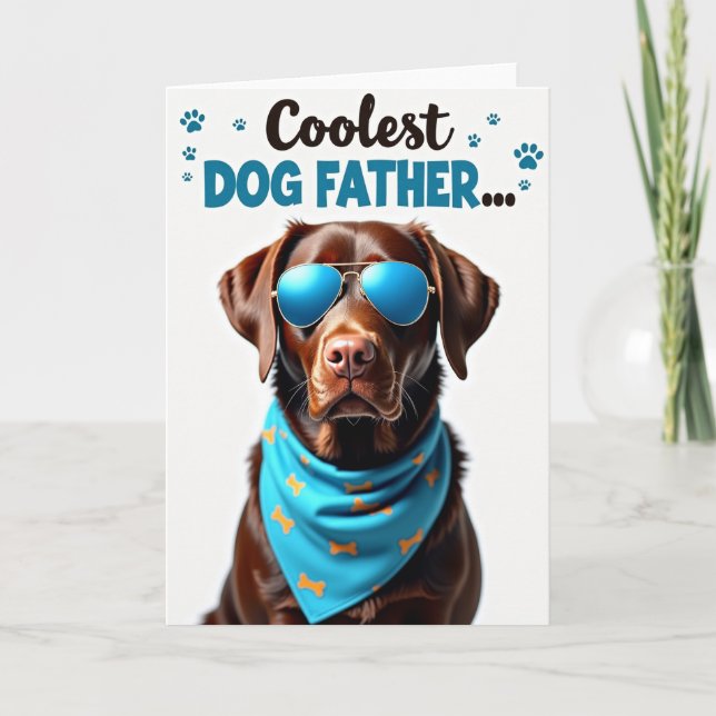 Poised Pup Fathers Day Art Card (Front)