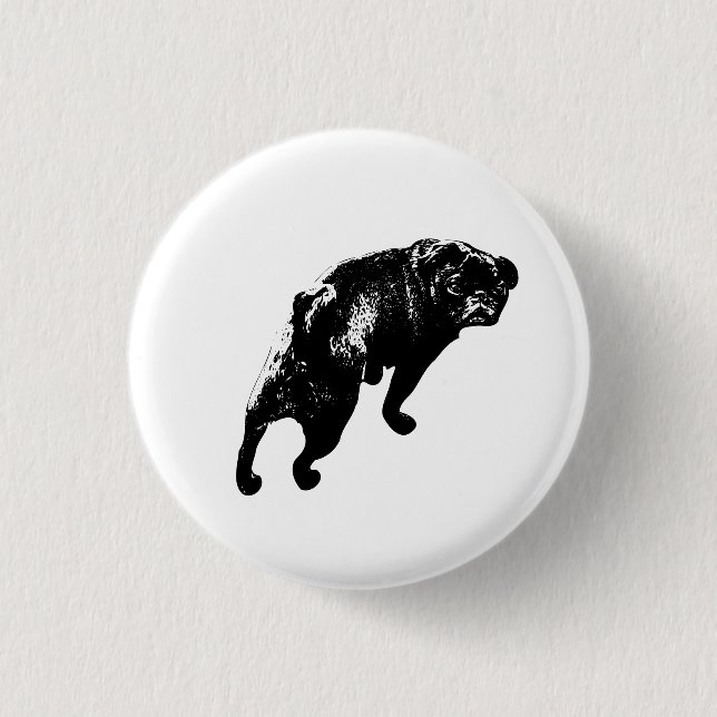 Poised Step, Alert Smile Button (Front)