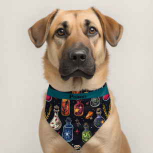 Poison bottles pet bandana collar