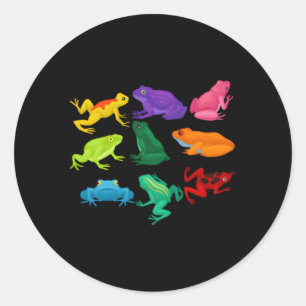 Poison D Frogs Amphibians Exotic Animal Colored Fr Classic Round Sticker
