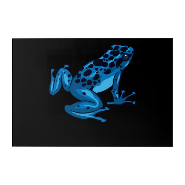 Poison Dart Frog Blue Funny Wild Animal Lover Acrylic Print (Front)