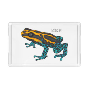 Poison dart frog cartoon illustration  acrylic tray