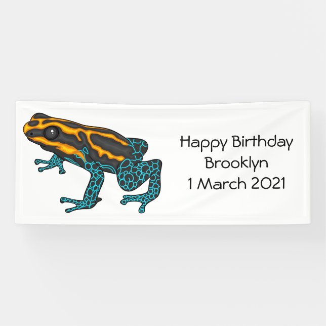 Poison dart frog cartoon illustration  banner (Horizontal)