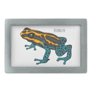 Poison dart frog cartoon illustration belt buckle