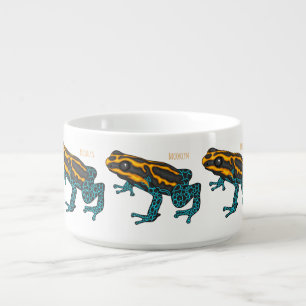 Poison dart frog cartoon illustration bowl