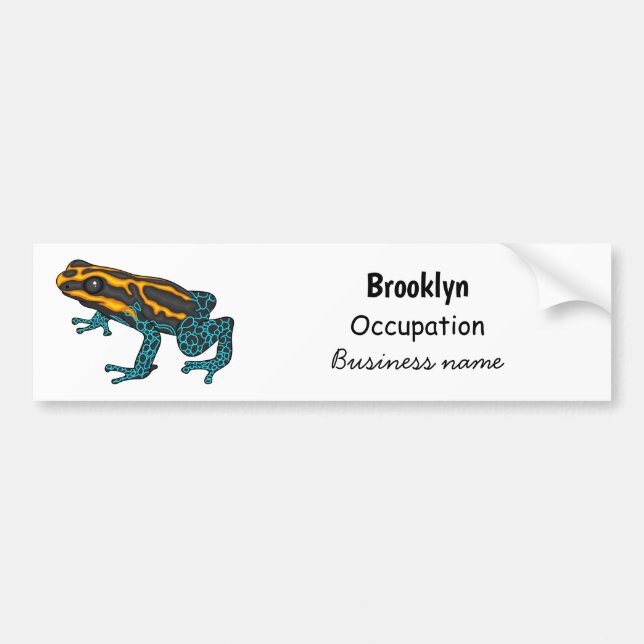 Poison dart frog cartoon illustration  bumper sticker (Front)