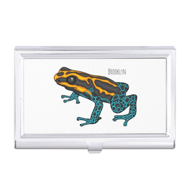 Poison dart frog cartoon illustration business card case (Front)
