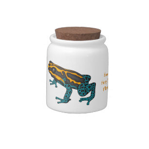 Poison dart frog cartoon illustration candy jar