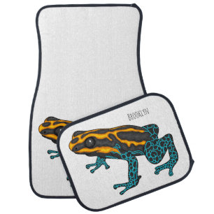Poison dart frog cartoon illustration car floor mat
