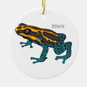 Poison dart frog cartoon illustration ceramic ornament