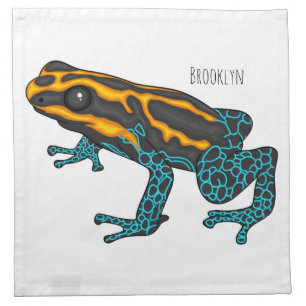 Poison dart frog cartoon illustration cloth napkin