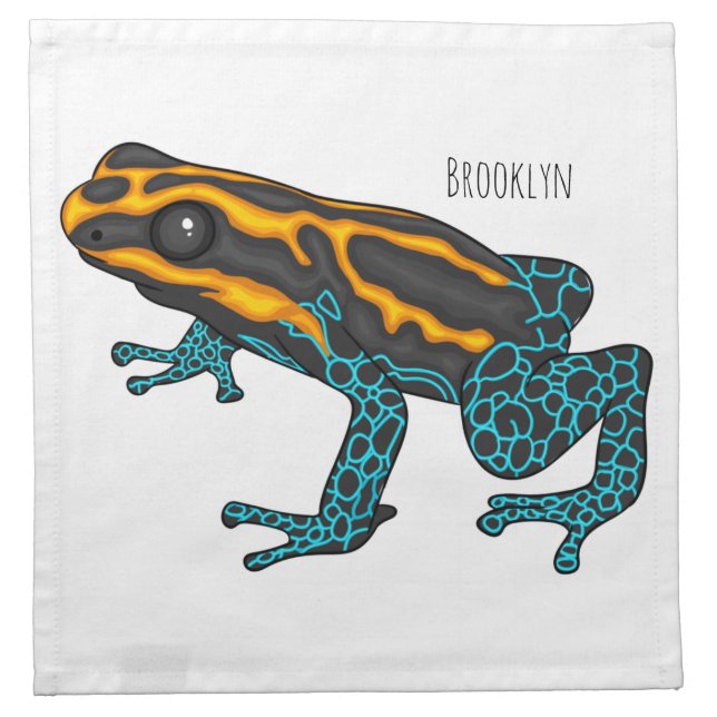 Poison dart frog cartoon illustration  cloth napkin (Front)