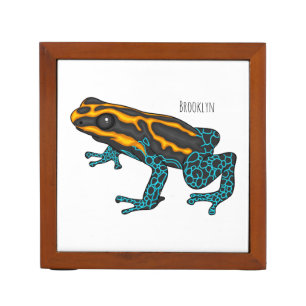 Poison dart frog cartoon illustration desk organizer