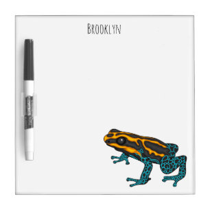 Poison dart frog cartoon illustration dry erase board