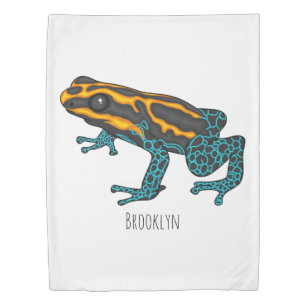 Poison dart frog cartoon illustration duvet cover