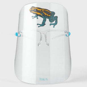 Poison dart frog cartoon illustration face shield