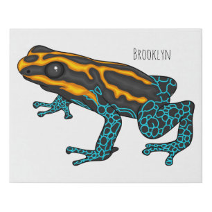 Poison dart frog cartoon illustration faux canvas print