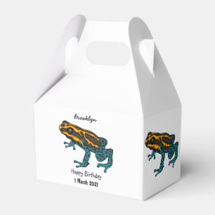 Poison dart frog cartoon illustration favor boxes
