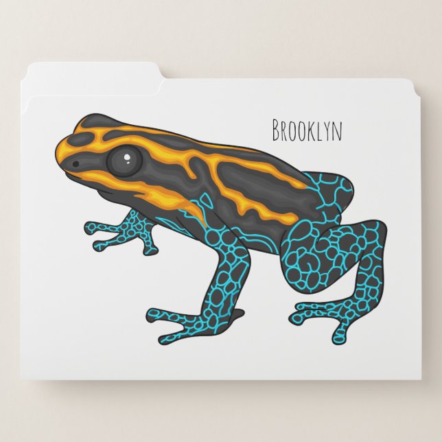 Poison dart frog cartoon illustration file folder (Front Left)