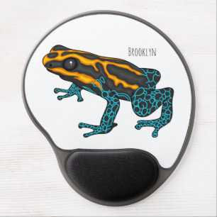 Poison dart frog cartoon illustration gel mouse pad