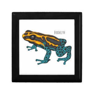 Poison dart frog cartoon illustration gift box
