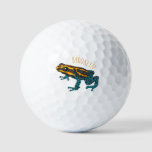 Poison dart frog cartoon illustration golf balls