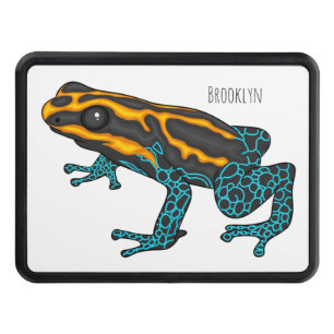 Poison dart frog cartoon illustration hitch cover