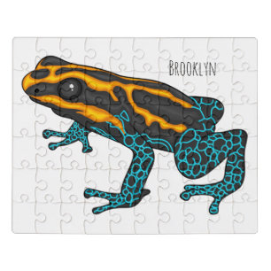 Poison dart frog cartoon illustration jigsaw puzzle