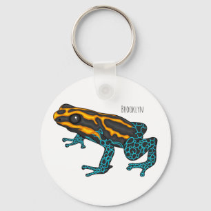 Poison dart frog cartoon illustration keychain